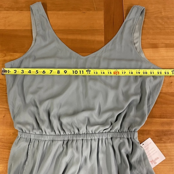 Show Me Your MuMu Kendall Maxi Dress Size XXL Silver Sage Crisp Chiffon BNWT - Picture 6 of 7